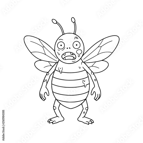 cute and funny cartoon bee.