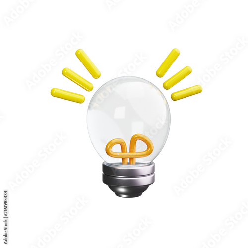 Light bulb 3d render icons