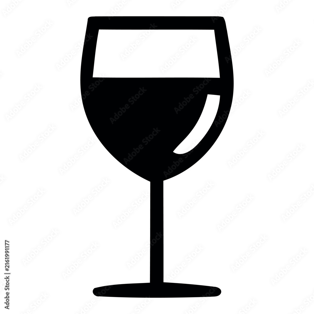 Naklejka premium Wine glass icon. Alcohol beverage symbol. Simple pictogram for bar menu, restaurant graphic, party celebration, winery branding, cocktail list and event invitation design.