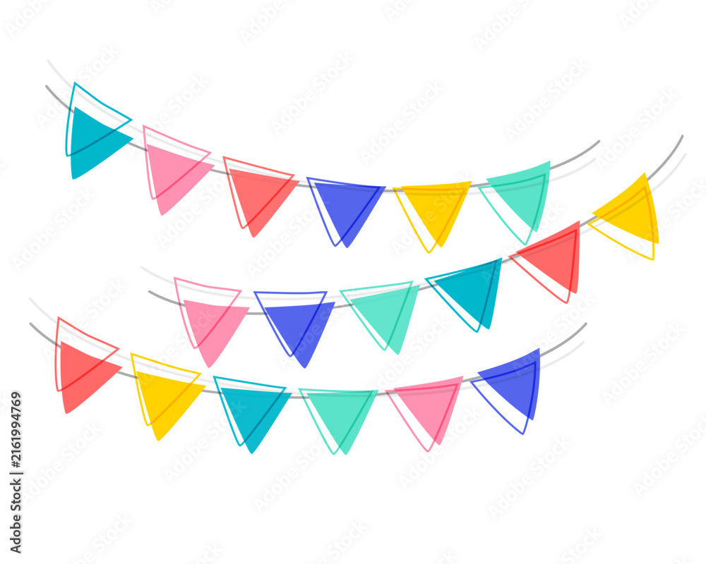 Obraz premium isolated colorful party flags garland for event fun