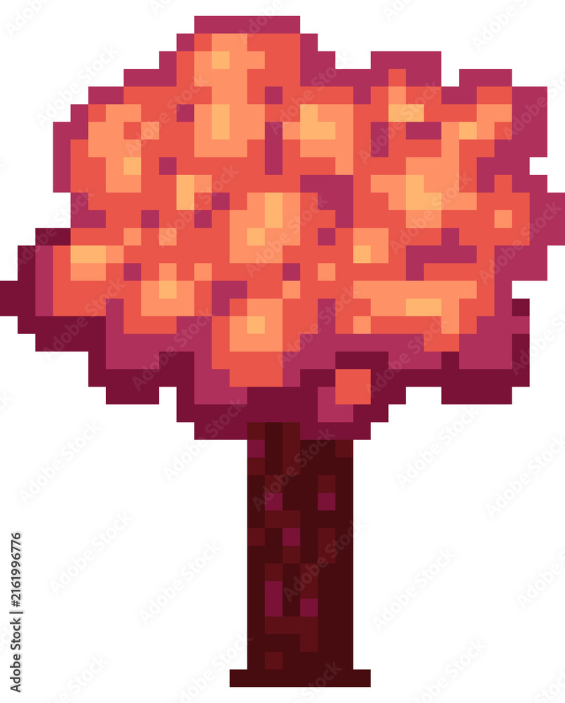 Fototapeta premium pixel art of autumn tree