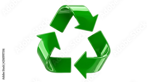 Green Recycling Symbol Icon Isolated on transparent Background