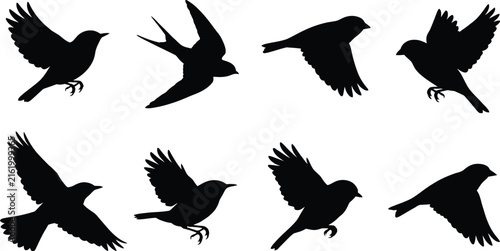 Obraz na plátne Black Horse Silhouette Collection Vector Bundle Featuring Running Standing Grazi