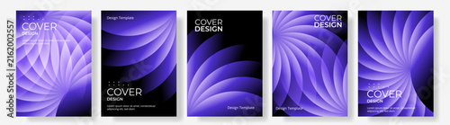 Modern Abstract gradient poster background vector set. Modern cover templates with colorful geometric shapes and optical illusion design for social media, banner and wallpaper.