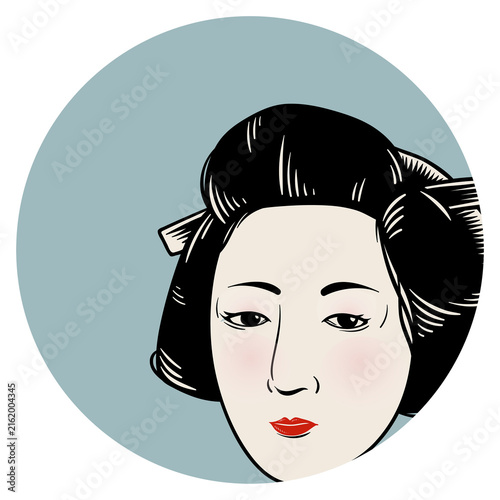 Fotografie Japanese geisha sticker design element