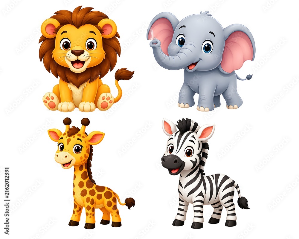 Fototapeta premium set of cartoon animals
