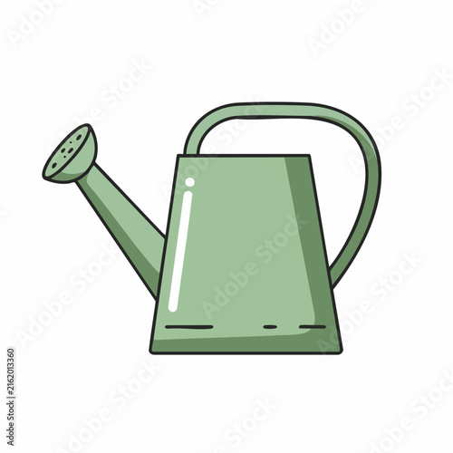 Green Metal Watering Can with Rose Head Spout