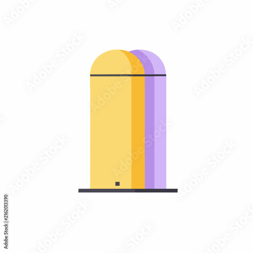 Abstract Twin Silo Structure with Domed Tops and Pastel Hues