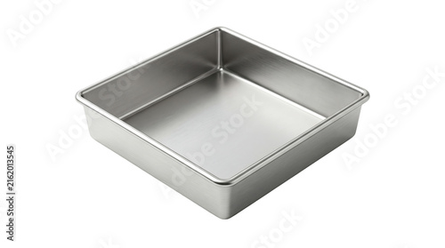 Square stainless steel baking pan as clean cutout