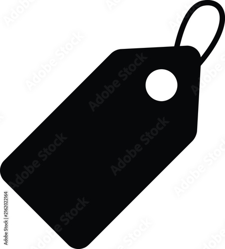 Simple black price tag icon for shopping and retail sales promotion