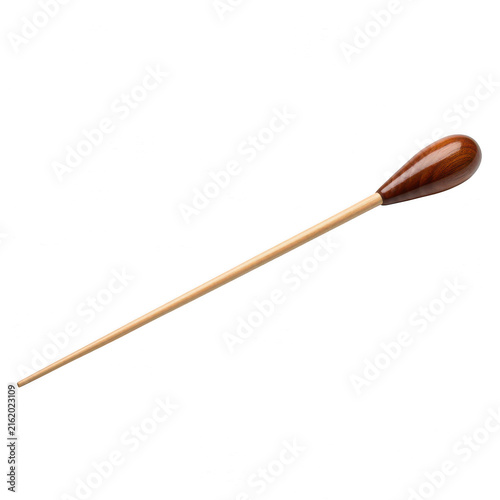 Wooden orchestral music conductor baton for symphony isolated on transparent background