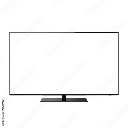 Modern flat screen television with blank display isolated on transparent background