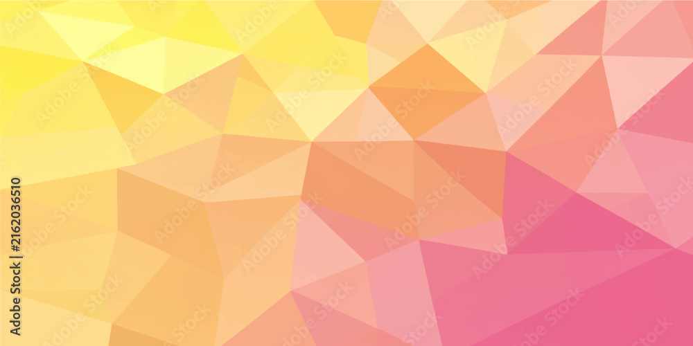 Fototapeta premium Bright yellow pink low poly abstract geometric background vector artwork for modern creative digital backdrop design