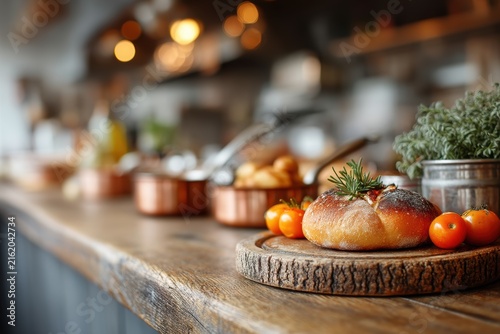 Dynamic culinary masterpieces in a bustling restaurant kitchen for food enthusiasts