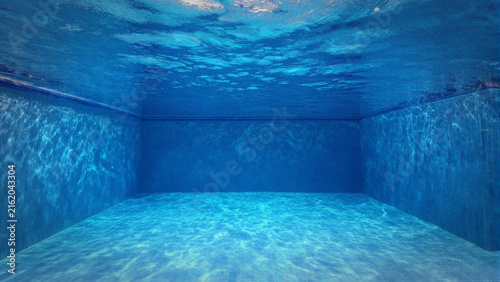  underwater pool wall with glossy tiles