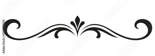 Decorative floral calligraphic divider with symmetrical swirls