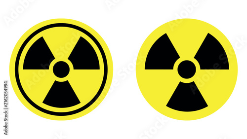 Bild auf Leinwand Yellow radioactive warning labels for safety and hazard notification