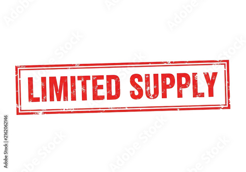 Naklejka Red grunge rubber stamp with the text limited supply isolated on transparent background
