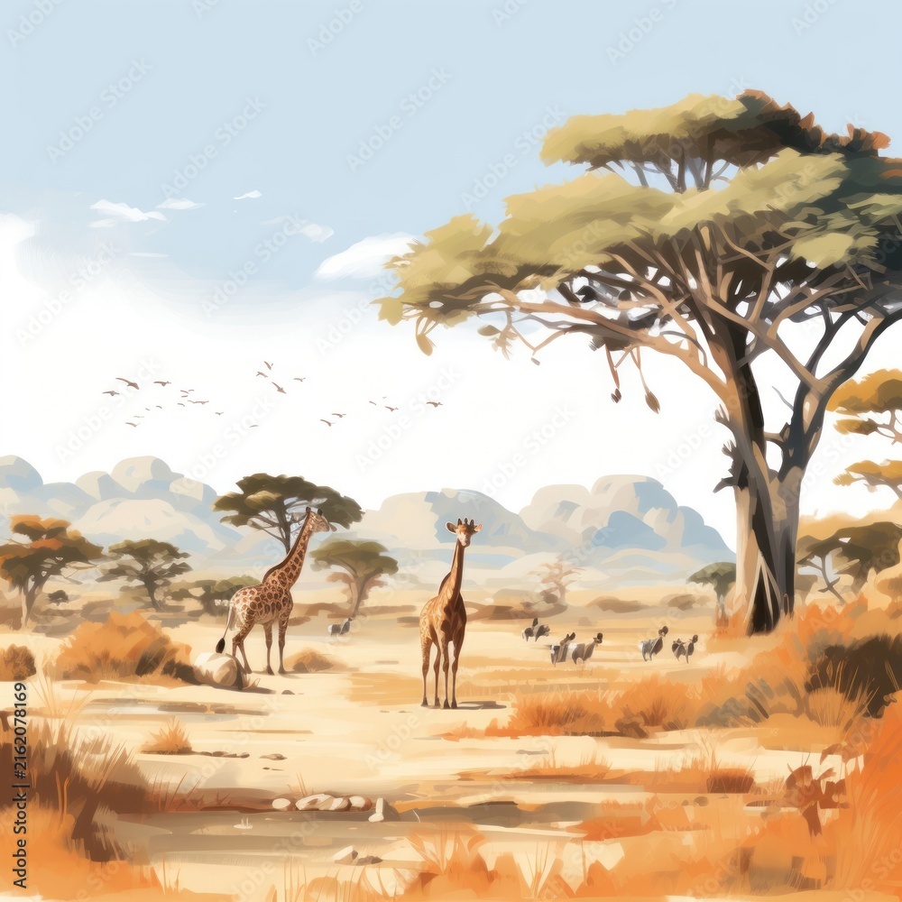 Naklejka premium Landscape wildlife outdoors savanna.