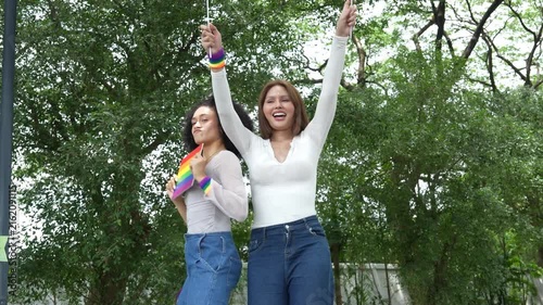 The LGBTQ+ community is having fun and enjoying activities during the holidays.(VDO 4K)	