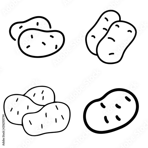 Potato and Root Vegetable Vector Graphics, Fresh Farm Potatoes Illustration Set, Raw and Cooked Potato Vector Collection, Organic Potatoes and Fresh Root Produce UI Graphic Assets