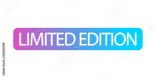 Fotografie Gradient limited edition rectangular label isolated on transparent background