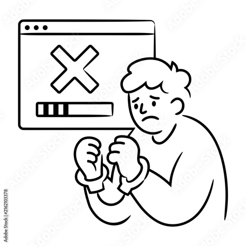 фотографія A worried person holding a phone beneath a blocked account screen