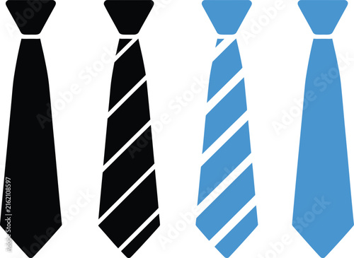 Set of business ties in flat design vector