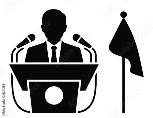 Canvas Print Mayor portrait icon representing local government leadership, civic authority, public administration, municipal governance, and community representation