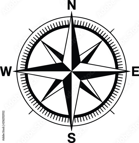 Foto Classic Nautical Compass Rose Vector Illustration Featuring Compass Star Dial an