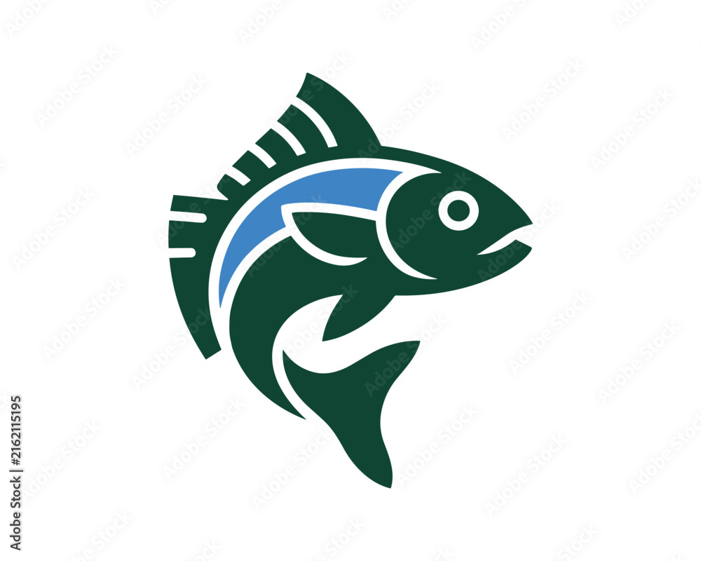 Fototapeta premium Stylized tuna fish icon vector illustration