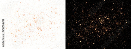 Konstfotografi Dense star cluster glowing with countless golden stars in deep space for astrono