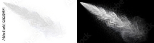Photography White smoke powder explosion trail streaking diagonally for dust effect design i