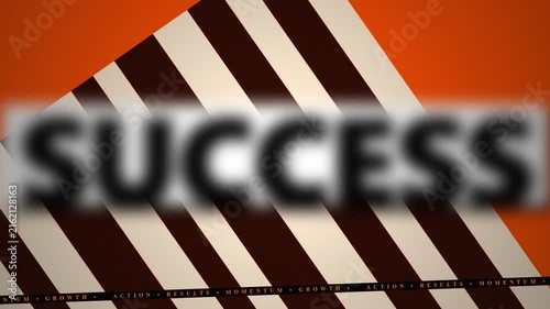 Motivational business words on striped background animation