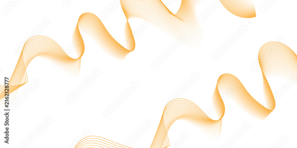 Fototapeta premium Minimal gradient wave line music futuristicOrange and white web business background. geometric flowing web smoke sound music digital blend curve line texture backgound.