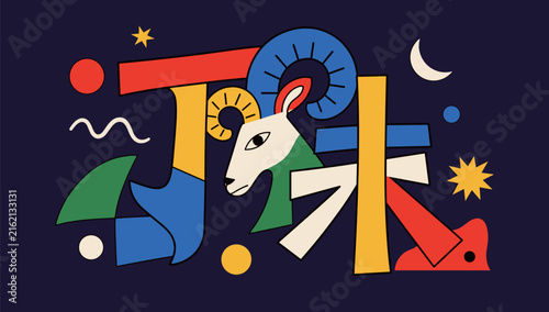 Abstract Ram Illustration