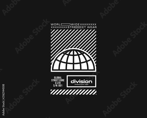 worldwide typography design with globe elements,for urban style for t-shirt