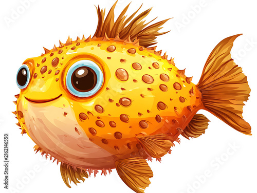 Colorful Fish Illustration Isolated on White Background