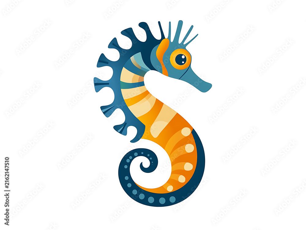Obraz premium Colorful Fish Illustration Isolated on White Background