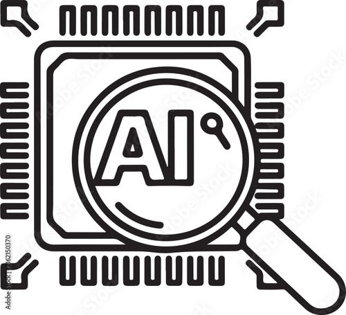 фотографія AI artificial intelligence computer processor chip logo vector illustration eps