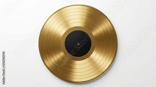 Shiny gold vinyl record representing musical excellence and achievement