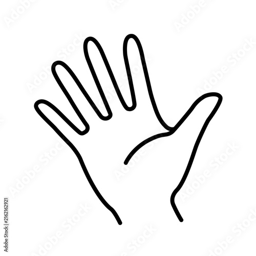 じゃんけんのパーの右手のイラスト/Illustration of a right hand making the 