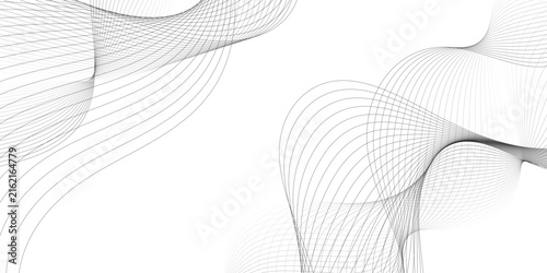 White wave curve lines banner background design. Abstract soft wave lines dynamic flowing gray light isolated background. Vector Illustration of the gray pattern of lines. Black stripes on white .