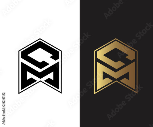 BM Letter Monogram Logo with Geometric Minimal Vector Design for Corporate Branding.
