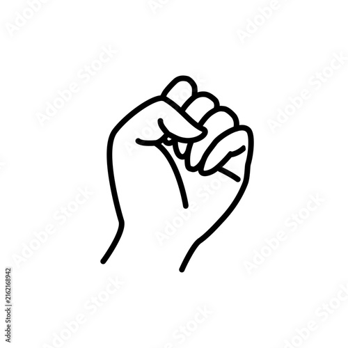 じゃんけんのグーの左手のイラスト/Illustration of a left hand making a rock shape in Rock-Paper-Scissors.