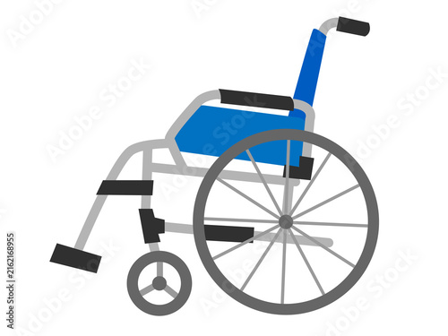 Manual wheelchair side view for nursing care and accessibility／車椅子・介護と福祉のイラスト