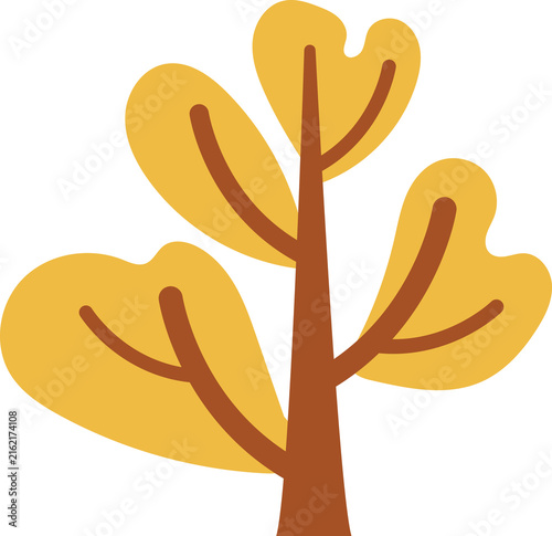 Autumn yellow tree set. Orange park trees, green branches, fall foliage, seasonal leaves Isolated illustration icons collection