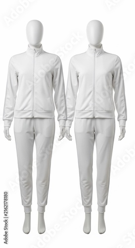 Symmetry in White: A Duo in Sportswear