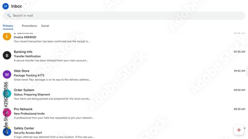 Digital Email Inbox Interface Displaying Unread Correspondence Notifications