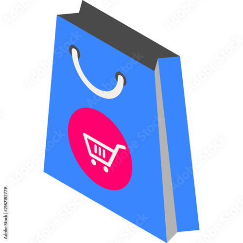 Isometric Shopping Paper Bag Illustration